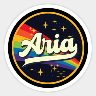 Aria // Rainbow In Space Vintage Style Sticker